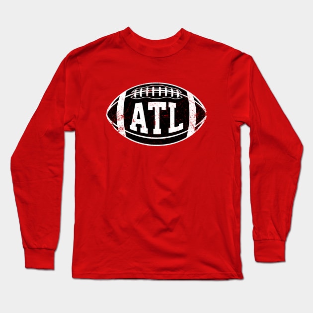 ATL Retro Football - Red Long Sleeve T-Shirt by KFig21